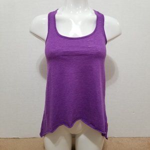 Curious Gypsy top XS sleeveless tank racerback slub knit shark bite hem